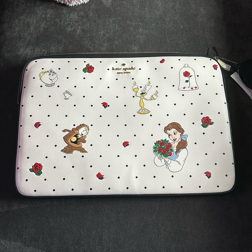 Brand new Kate Spade X Disney Laptop Sleeve Beauty and the Beast